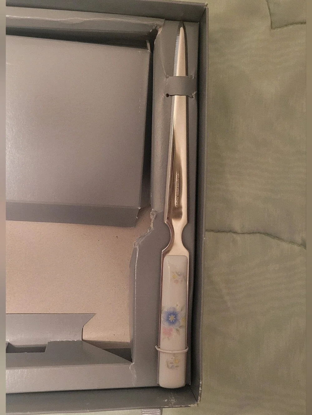 Vintage Floral Porcelain Stationery & Letter Opener Desk Set